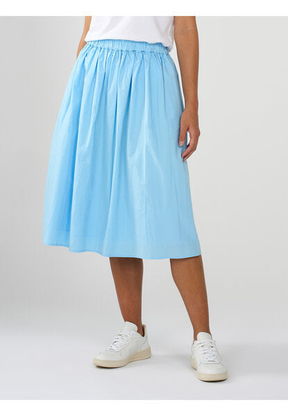 Midirock - Poplin elastic waist skirt - aus Bio-Baumwolle